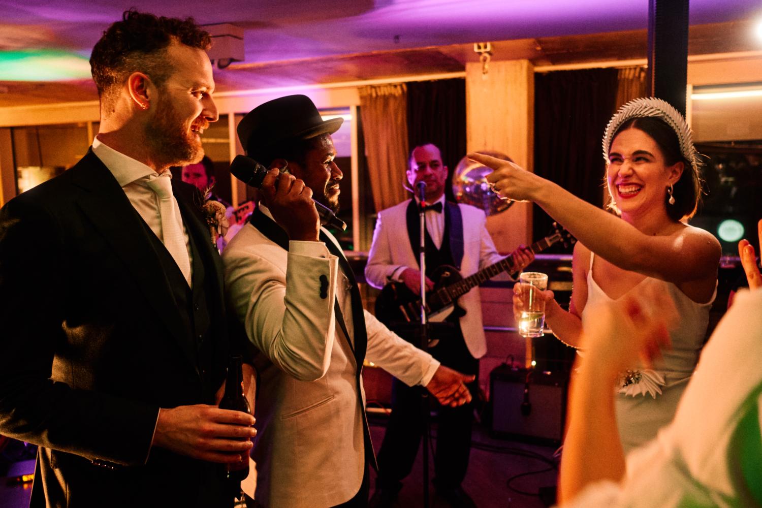 A groom sings with Jo Petit at Medley in Dublin